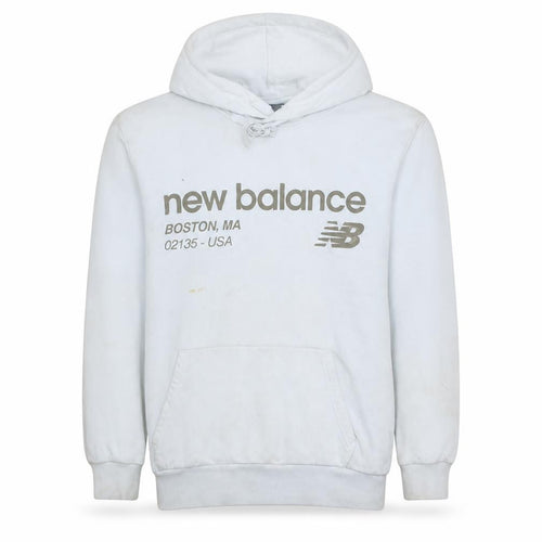 New Balance Men's White Pullover Hoodie S Logo Sportswear