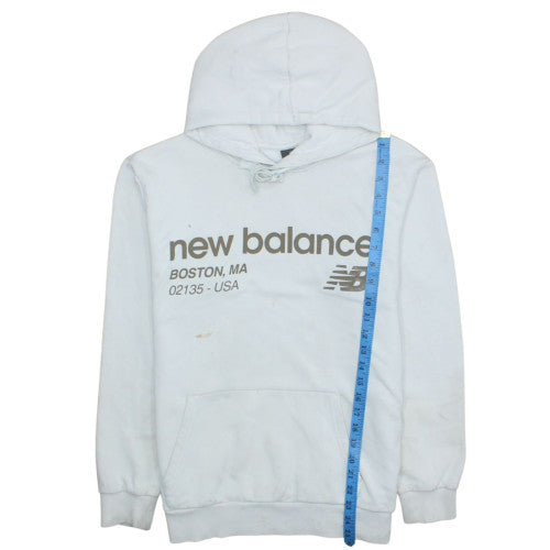 New Balance Men's White Pullover Hoodie S Logo Sportswear