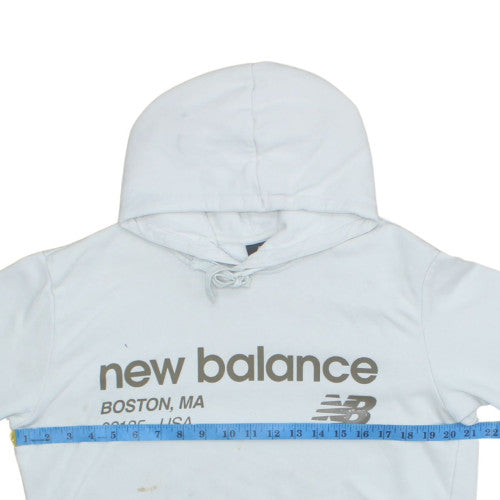 New Balance Men's White Pullover Hoodie S Logo Sportswear