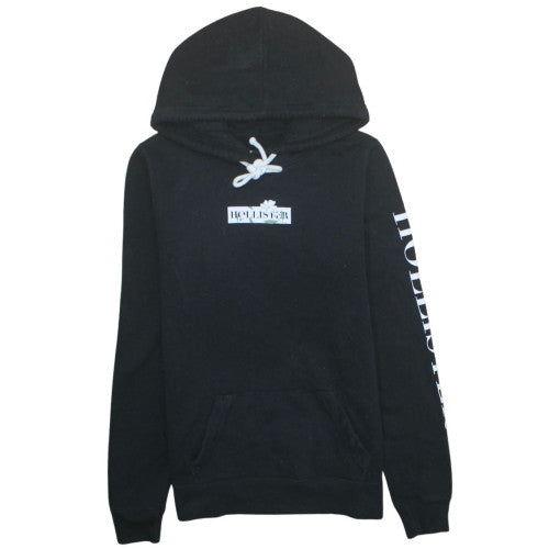 Hollister Womens Black Small Pullover Hoodie with Logo Detail