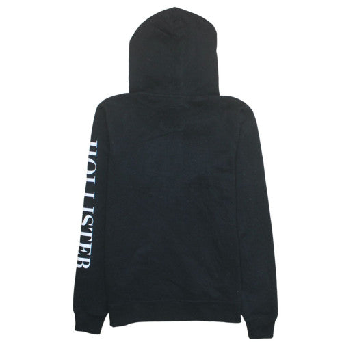 Hollister Womens Black Small Pullover Hoodie with Logo Detail