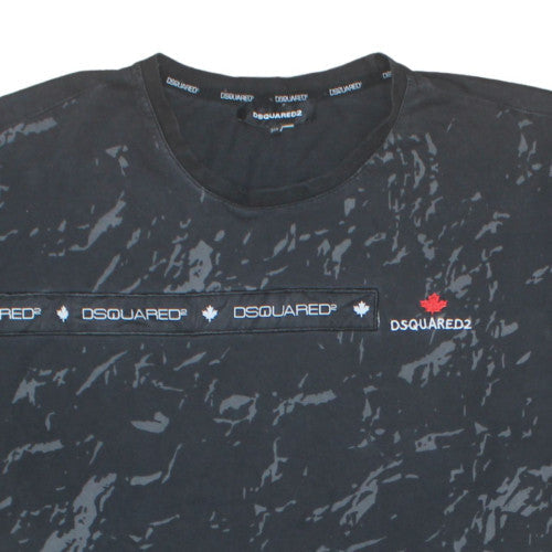 Dsquared2 Men's Black 3XL Graphic Print Cotton T-Shirt