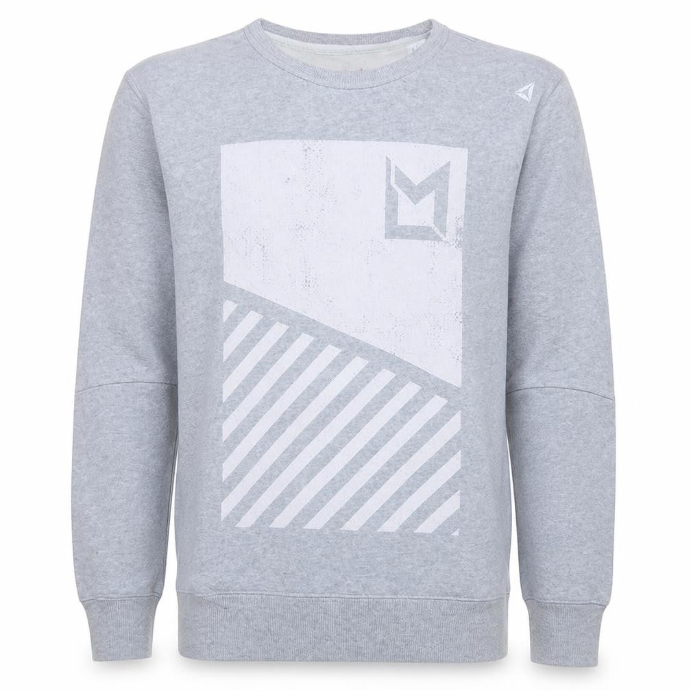 Reebok Men's Grey XS Les Mills Crew Neck Graphic Sweatshirt