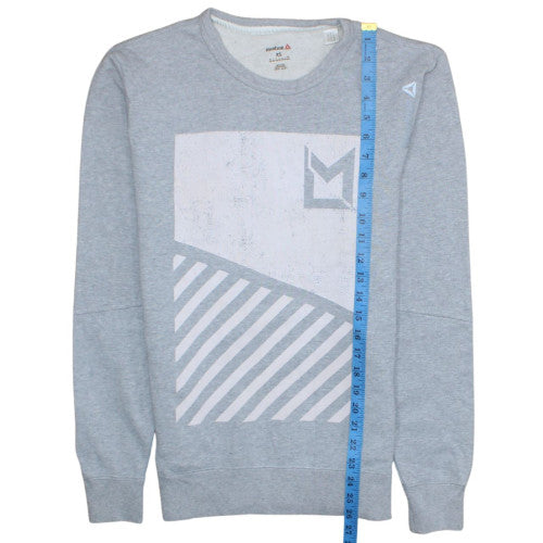 Reebok Men's Grey XS Les Mills Crew Neck Graphic Sweatshirt