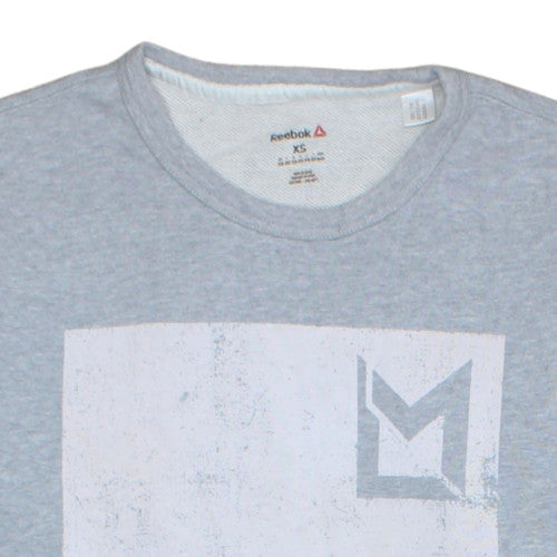 Reebok Men's Grey XS Les Mills Crew Neck Graphic Sweatshirt