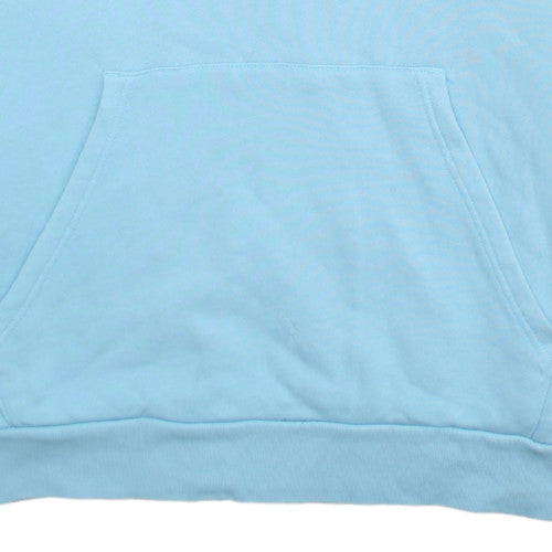 Adidas Men’s Blue Pullover Hoodie L Sports Fleece Logo Sweatshirt