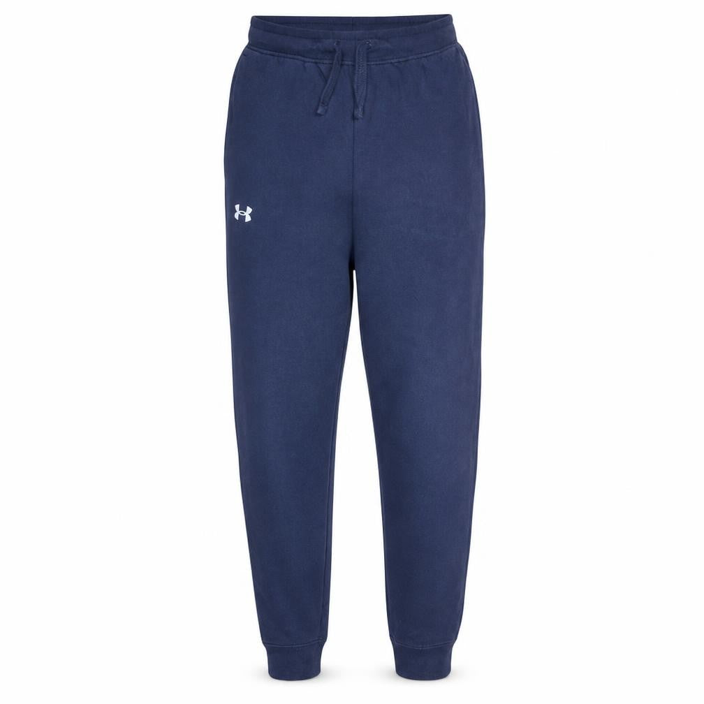 Front view of Under Armour Men's Blue Fleece Jogger Sweatpants, size M