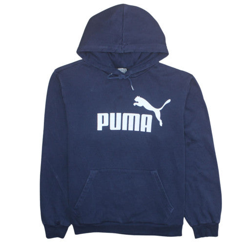 Puma Men's Blue Pullover Hoodie L Sports Fleece Regular Fit