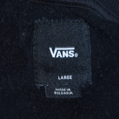 Vans Men's Black Pullover Hoodie Large Logo Fleece Sweatshirt