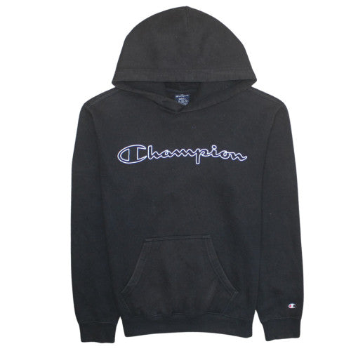 Champion Men’s Black Small Pullover Hoodie with Logo Front