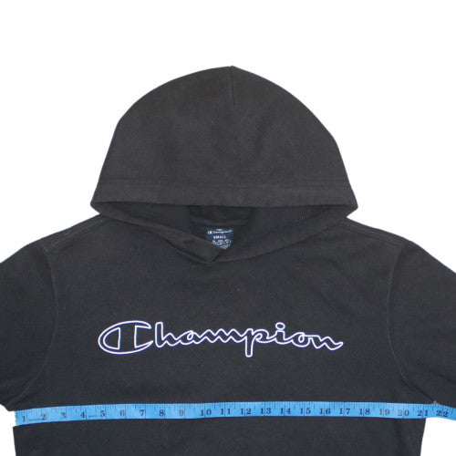 Champion Men’s Black Small Pullover Hoodie with Logo Front