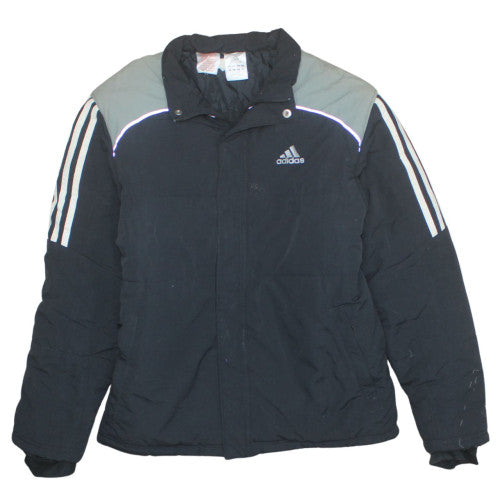 Adidas Womens Black Mid-Length Puffer Jacket Size M Winter Sports Style