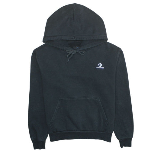 Converse Women Black Small Pullover Hoodie 80% Cotton Fleece