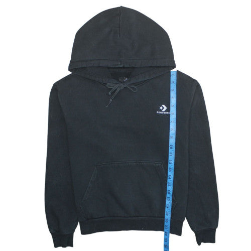 Converse Women Black Small Pullover Hoodie 80% Cotton Fleece