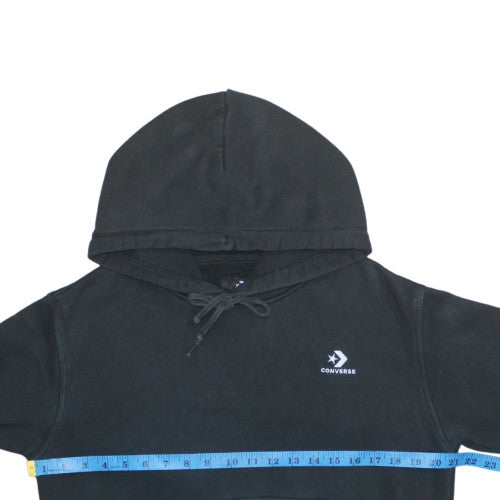 Converse Women Black Small Pullover Hoodie 80% Cotton Fleece