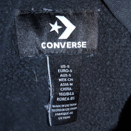 Converse Women Black Small Pullover Hoodie 80% Cotton Fleece