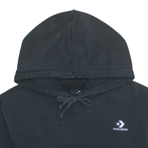 Converse Women Black Small Pullover Hoodie 80% Cotton Fleece