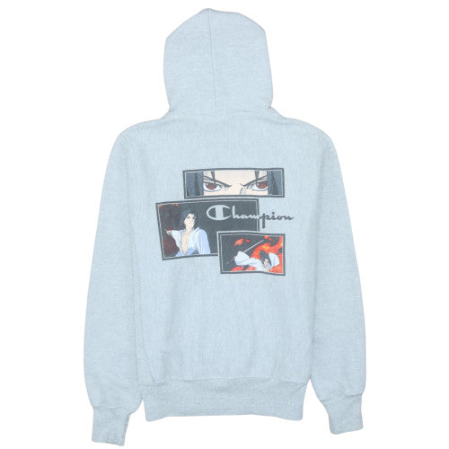 Champion Mens Grey Anime Graphic Pullover Hoodie Small