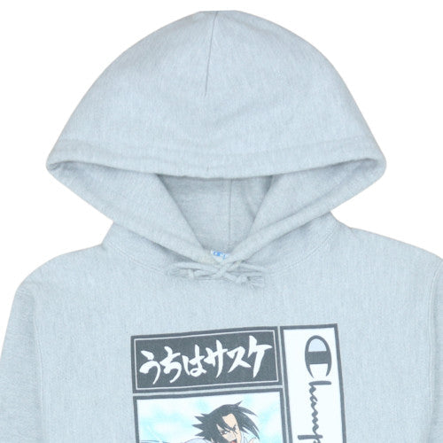 Champion Mens Grey Anime Graphic Pullover Hoodie Small