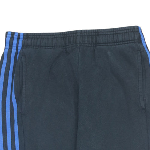 Adidas Men Black Joggers Fleece Activewear Trousers M Regular Fit