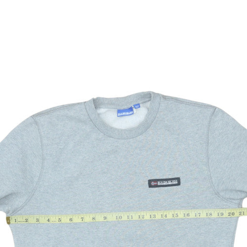 Napapijri Men's Grey Crew Neck Pullover Sweatshirt Size S