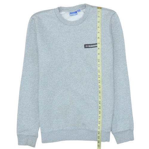 Napapijri Men's Grey Crew Neck Pullover Sweatshirt Size S