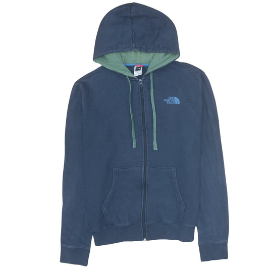 The North Face Mens Blue Full Zip Hoodie Size L Cotton Fleece