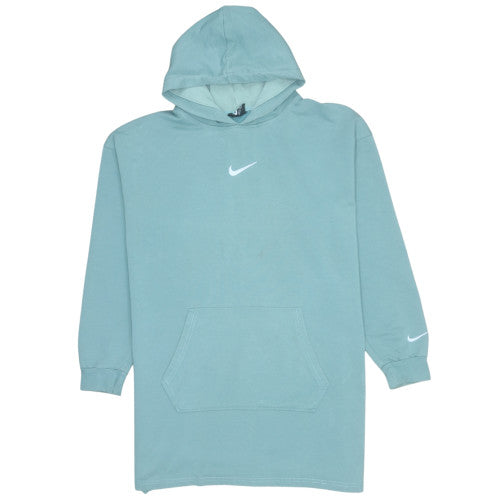 Nike Men's Blue Pullover Hoodie L Logo Cotton Sweatshirt