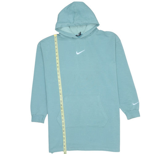 Nike Men's Blue Pullover Hoodie L Logo Cotton Sweatshirt