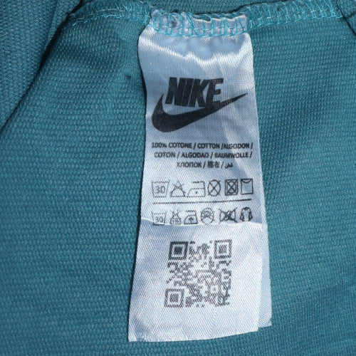 Nike Men's Blue Pullover Hoodie L Logo Cotton Sweatshirt