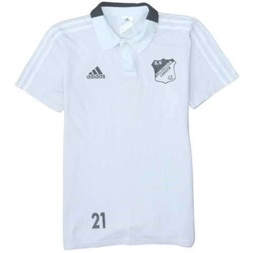 Adidas Men White SV Concordia Langen Polo Shirt Size M Athletic Fit