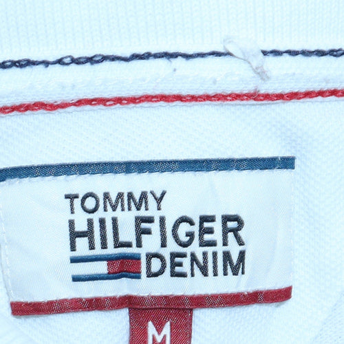 Tommy Hilfiger Men's White Cotton Polo Shirt Size M