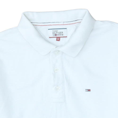 Tommy Hilfiger Men's White Cotton Polo Shirt Size M