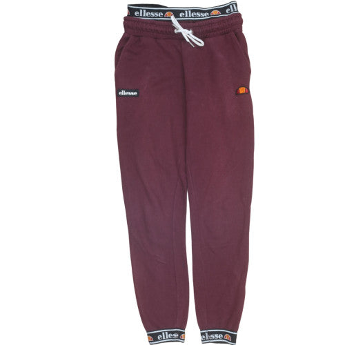 Ellesse Womens Red Jogger Trousers Size 8 Fleece Elastic Waist