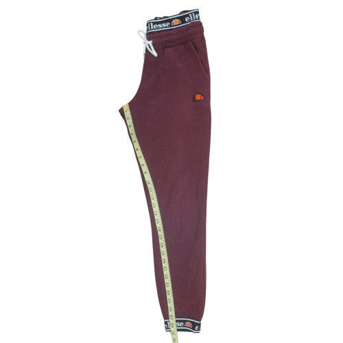 Ellesse Womens Red Jogger Trousers Size 8 Fleece Elastic Waist