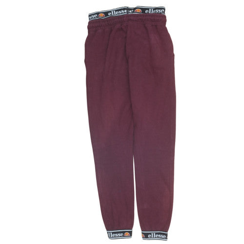 Ellesse Womens Red Jogger Trousers Size 8 Fleece Elastic Waist