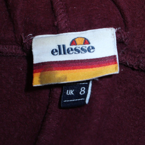 Ellesse Womens Red Jogger Trousers Size 8 Fleece Elastic Waist