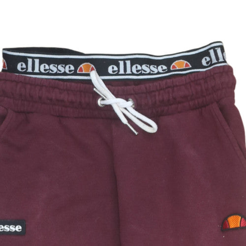 Ellesse Womens Red Jogger Trousers Size 8 Fleece Elastic Waist