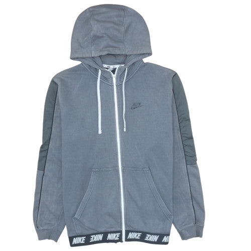 Nike Men's Grey Full Zip Hoodie L Sports Fleece Sweatshirt