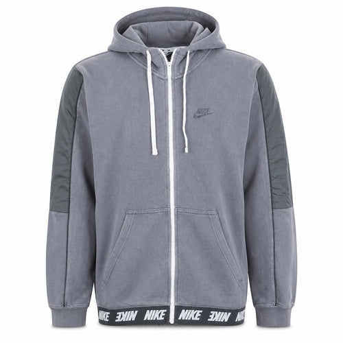 Nike Men's Grey Full Zip Hoodie L Sports Fleece Sweatshirt
