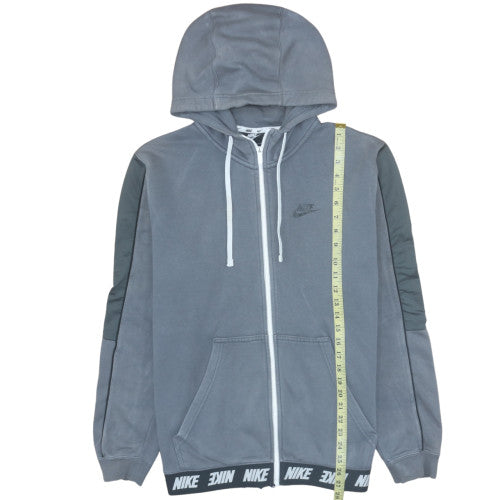 Nike Men's Grey Full Zip Hoodie L Sports Fleece Sweatshirt
