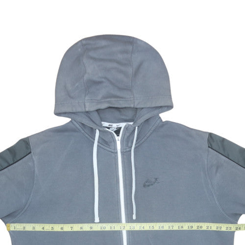 Nike Men's Grey Full Zip Hoodie L Sports Fleece Sweatshirt