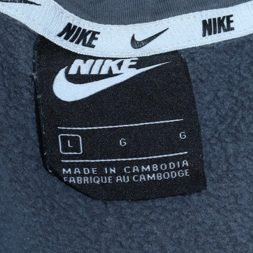 Nike Men's Grey Full Zip Hoodie L Sports Fleece Sweatshirt