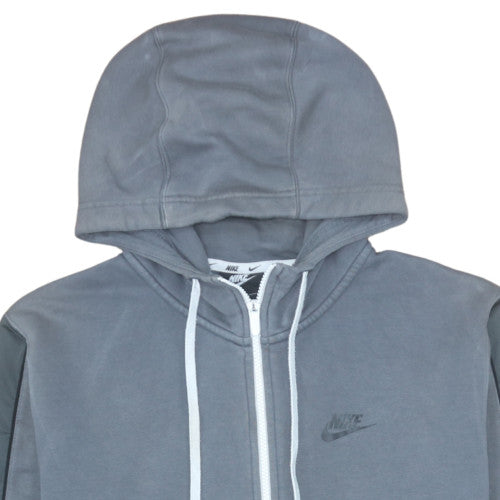 Nike Men's Grey Full Zip Hoodie L Sports Fleece Sweatshirt