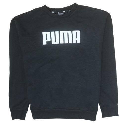 Puma Men's Black Crew Neck Sweatshirt M Graphic Logo Classic Fit
