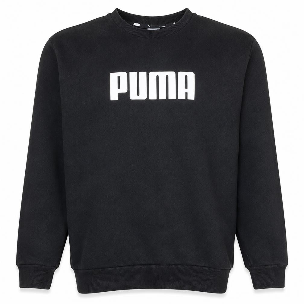 Puma Men's Black Crew Neck Sweatshirt M Graphic Logo Classic Fit