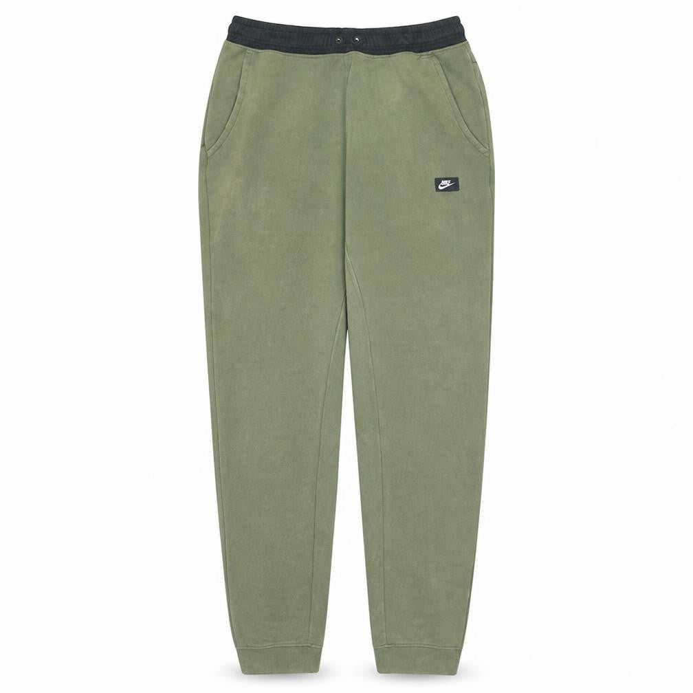 Front view of Nike Men's Green Fleece Jogger Trousers, size S, Regular Fit
