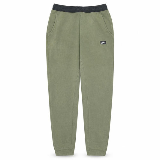 Front view of Nike Men's Green Fleece Jogger Trousers, size S, Regular Fit