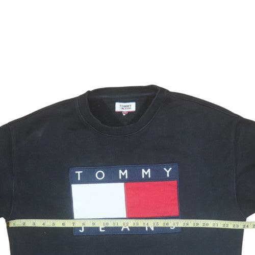 Tommy Jeans Men's Black XL Pullover Sweatshirt Crew Neck Cotton