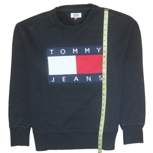 Tommy Jeans Men's Black XL Pullover Sweatshirt Crew Neck Cotton